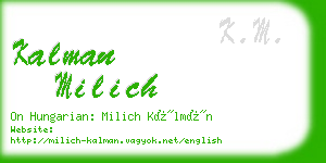kalman milich business card